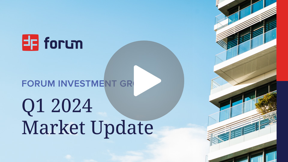 Forum Q1 2024 Market Video with a Play Button